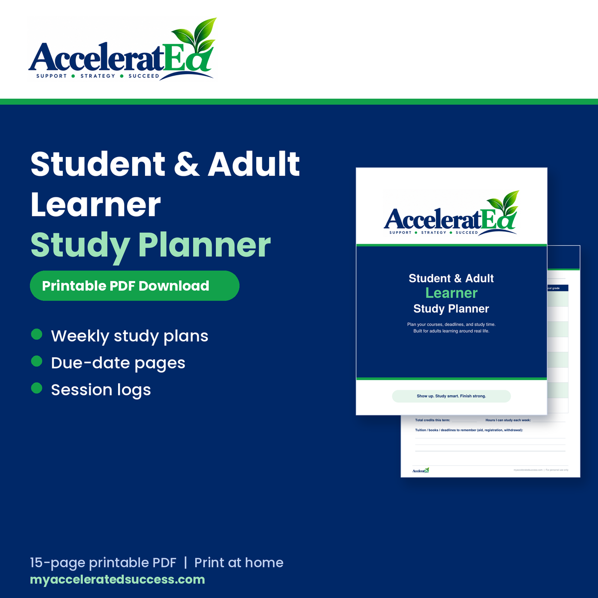 Student and Adult Learner Study Planner