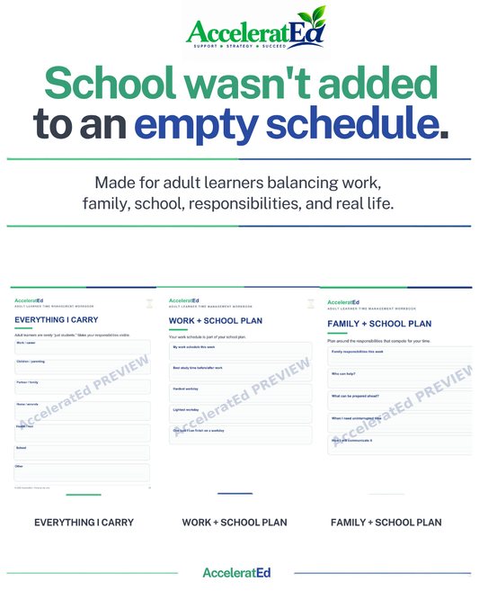 Adult Learner Time Management Workbook