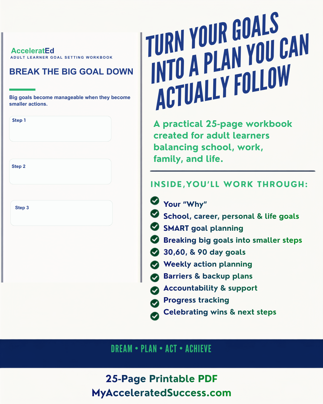Adult Learner Goal Setting Workbook