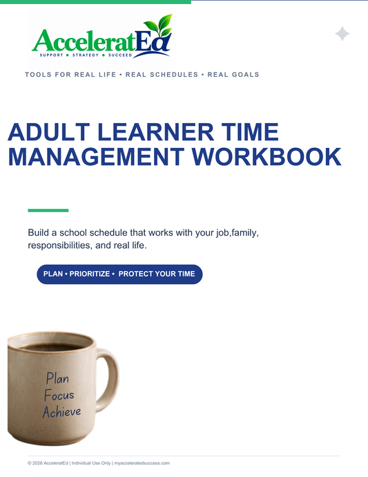 Adult Learner Time Management Workbook