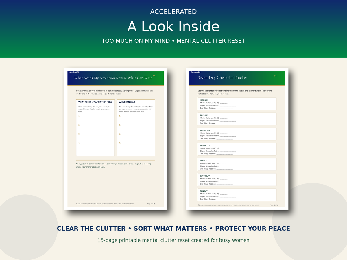 Too Much on My Mind: A Mental Clutter Reset for Busy Women